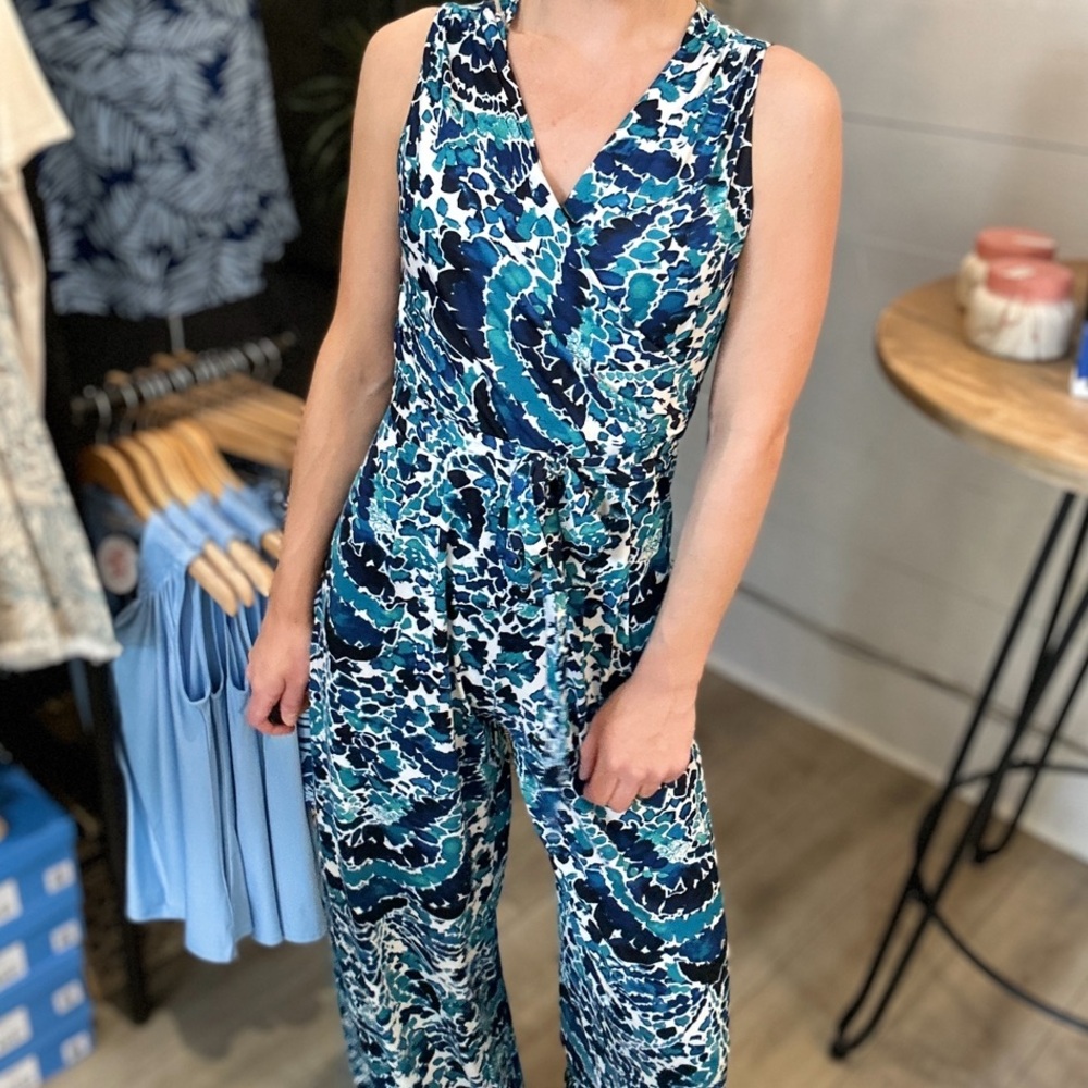 Blue Printed La Mer Luxe Jumpsuit